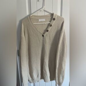 Beige button sweater